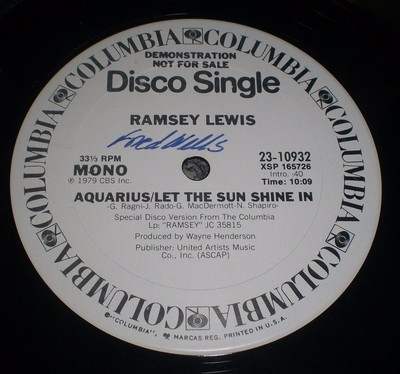 Aquarius Let The Sun Shine In Ramsey Lewis~WHITE LABEL PROMO 12''~Stereo~Mono