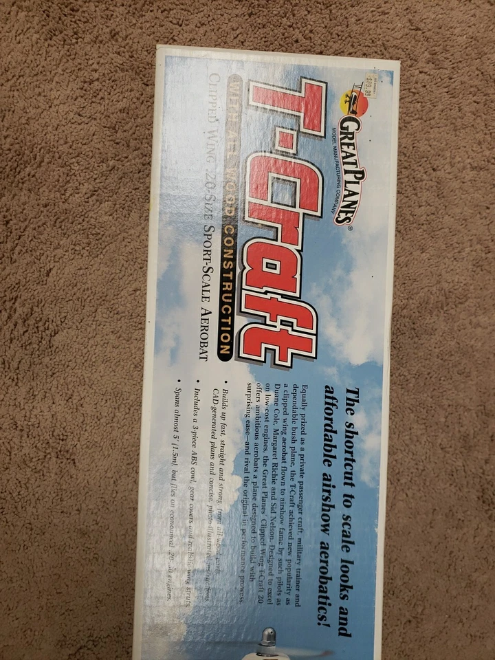 GREAT PLANES - T-Craft .20 Size Kit - 56" Wingspan  - New - E24 - Image 4 of 4