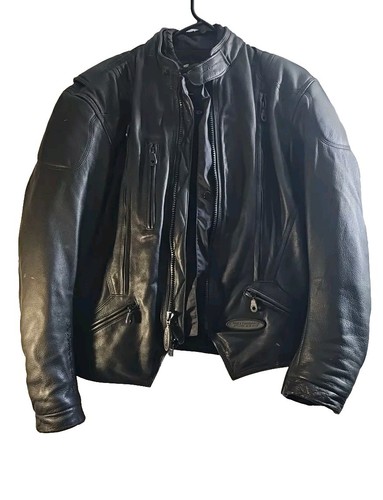 womens harley davidson fxrg leather Armor Jacket With Lining and Backbrace, L. - Picture 3 of 18