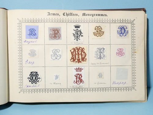Álbum armorial francés (nombrado) del siglo XIX de brazos crestas FANTÁSTICO #52 - Imagen 14 de 24