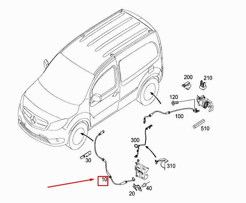 Neu MERCEDES-BENZ CITAN W415 Drehzahlsensor vorne A4159052900 Original