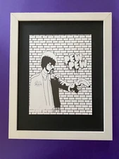 BANKSY + SIGNED " TRAVOLTA + PULP FICTION " PRINT + NEW FRAME + BUY IT NOW!