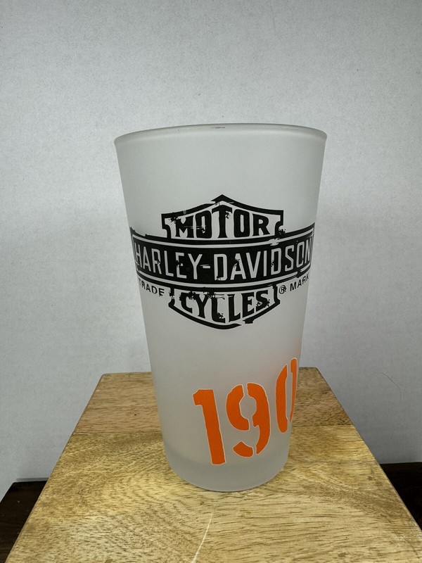 Harley-Davidson Motorcycles 1903 Frosted Drinking Glass Pint Size