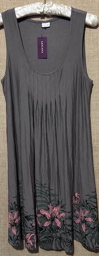 Lascana Dress 10 New Cute Stretch Knit Sleeveless Casual Floral Popover Tank NWT - Picture 3 of 8