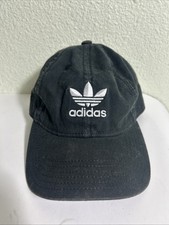 Adidas Strapback Dad Hat Adjustable Cotton Trefoil Black White