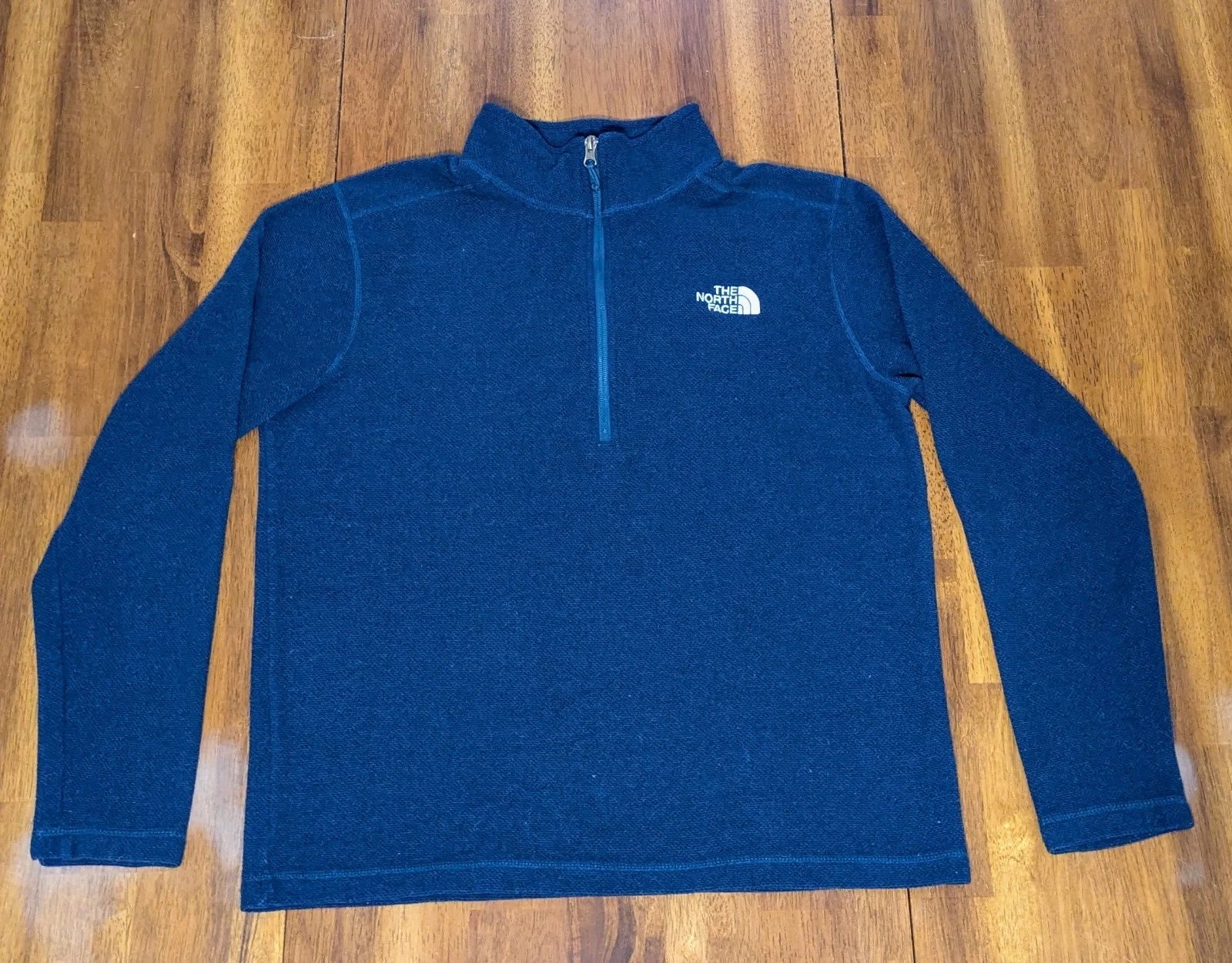 The North Face Quarter Zip Navy Fleece Jacket Men's Size L