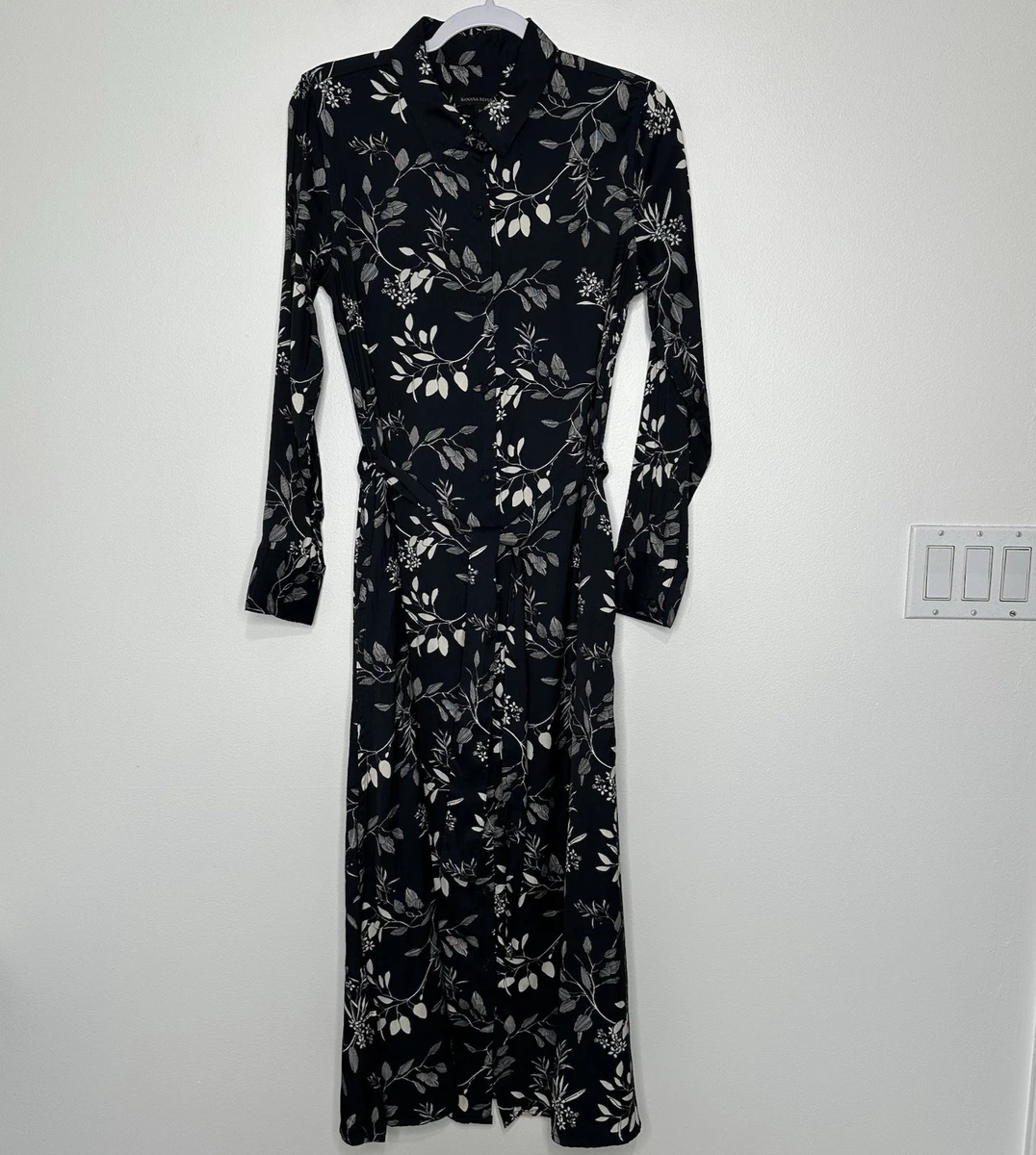 chinese dress ladies Black Berry Garden Long Sleeve Pleated Maxi Dress