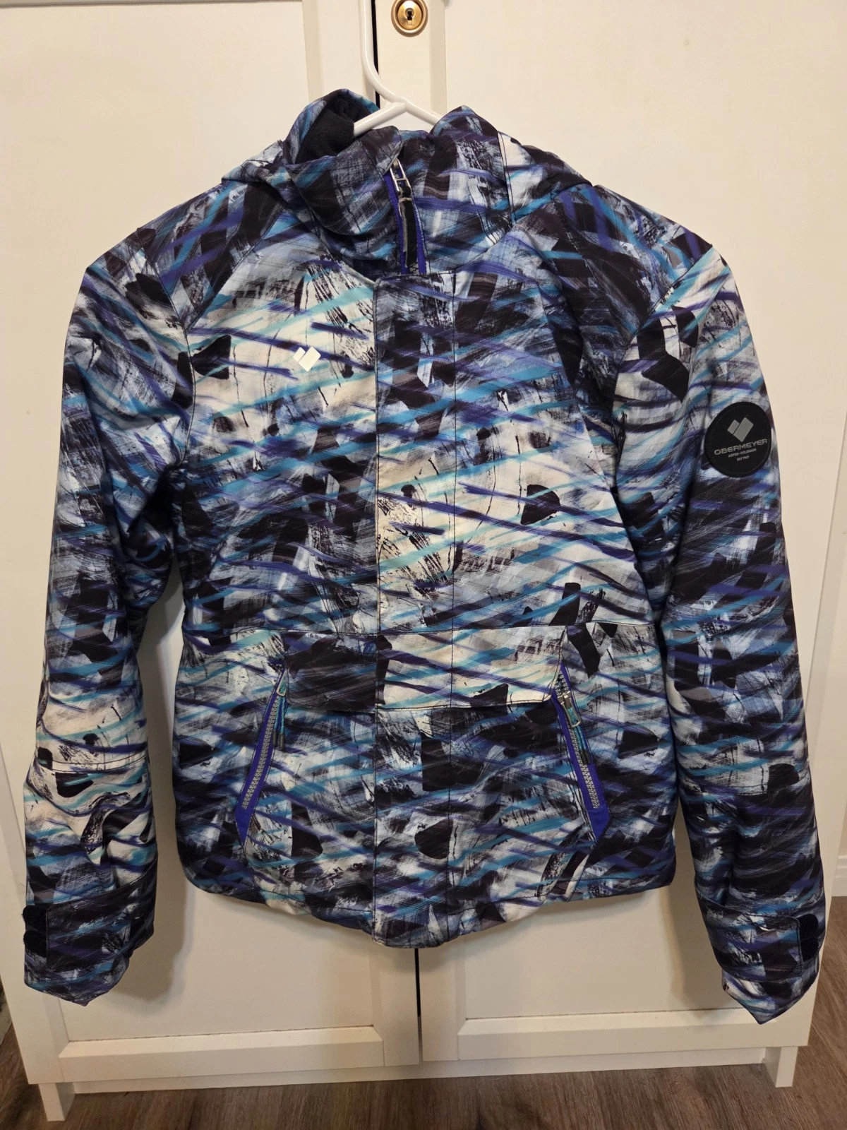 Obermeyer Jacket Teen Small Purple Blue Hooded Snow Ski Coat Winter 31061