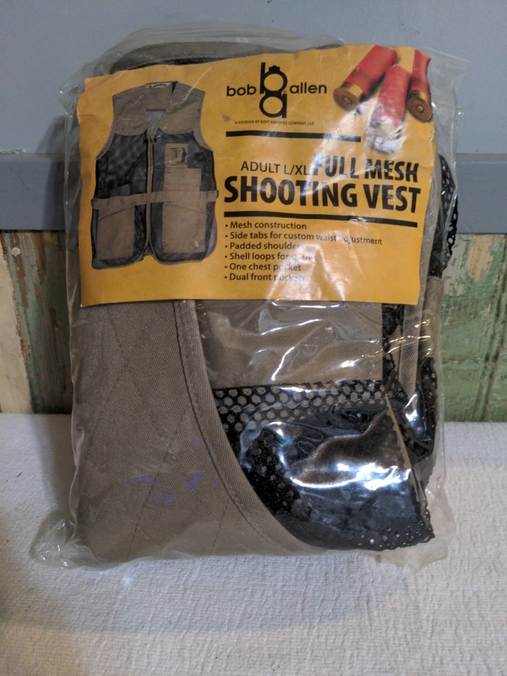 Bob Allen Vest Adult L/ XL Brown Canvas Mesh  Hunting Shootingj - Image 2 of 4