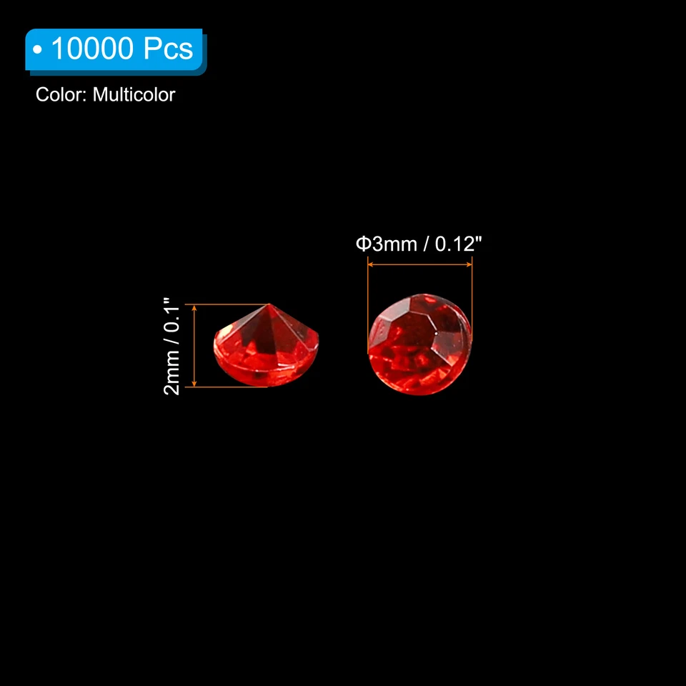 10000 Piezas Acrílico Boda Diamantes 3mm Mesa Cristales Confeti Multicolor Foto 2 de 4