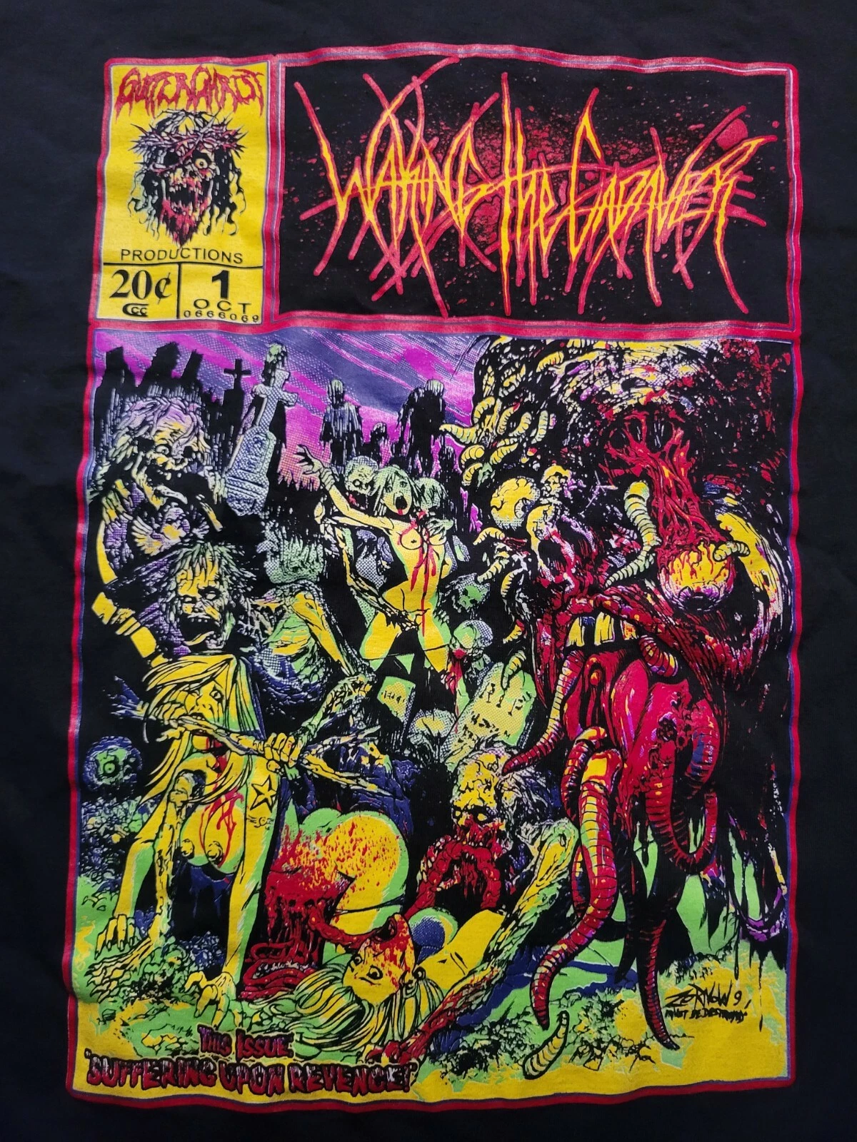 Vtg WAKING THE CADAVER SUFFERING UPON REVENGE T SHIRT MA391 FREE SHIPPING