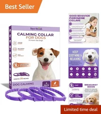 4 Durable Pheromone Calming Collars for Dogs - Breakaway Design, Purple Comfort