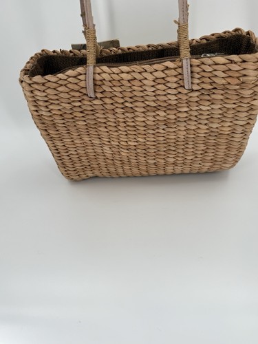 Sun 'N' Sand Beige Straw Purse Tropical Tiki Theme Zip-Top Art by Linda Dotorol - Picture 3 of 12