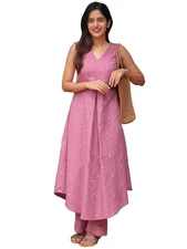 GoSriKi Women's Rayon Viscose Anarkali Printed Kurta with Pant