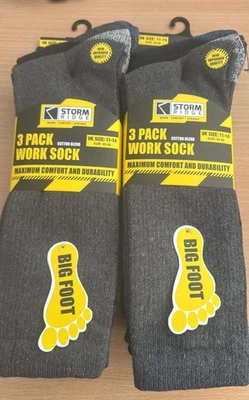 HH-COLLECTION 3-12 PAIRS MEN'S BIG FOOT HEAVY DUTY THICK WORK BOOT SOCKS SIZE 11-14 LARGE FEET