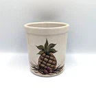 Roseville Pottery Signed Verdier Hand Painted Pineapple Crock 5.25" Stoneware