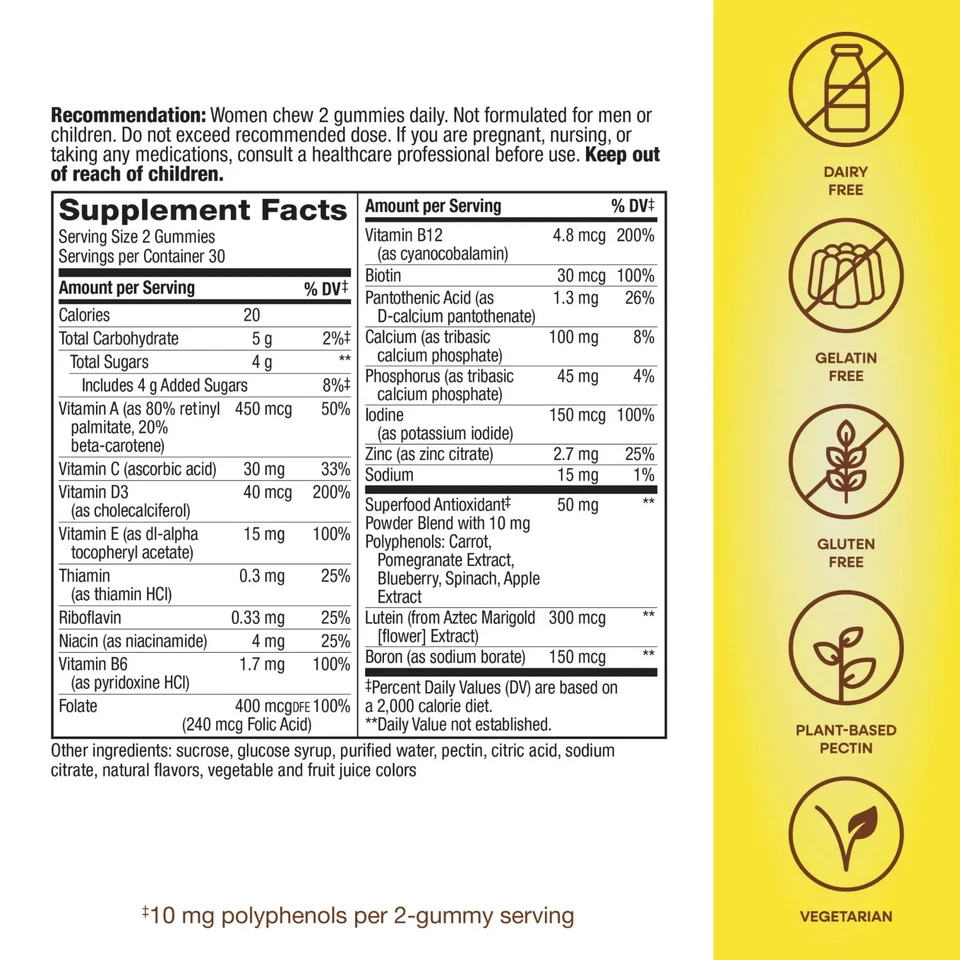 Nature's Way Alive! Женские жевательные мультивитамины 50+, поддерживают несколько систем тела - Изображение 2 из 4