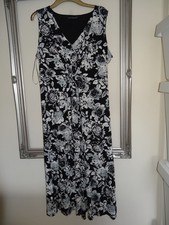 David Emanuel ladies Black & white floral maxi dress size 22
