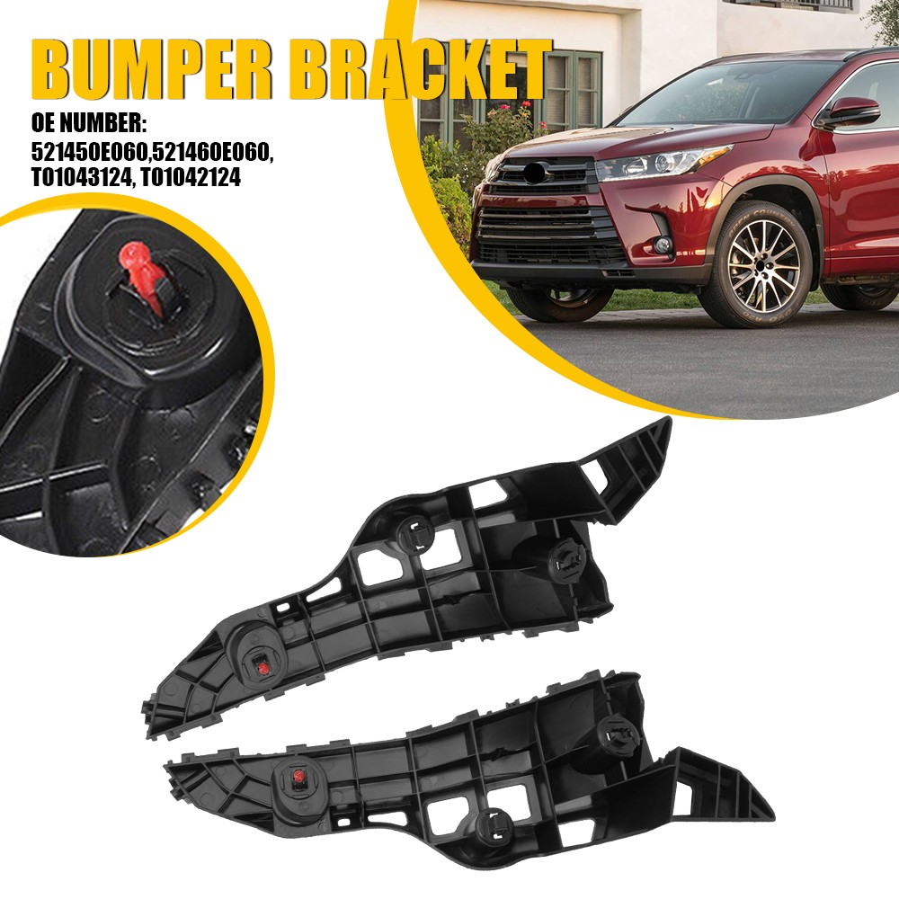 Front Left & Right Support Side Bumper Fit Brackets 2014-2019 Toyota Highlander