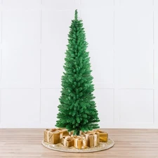 4/5/6/7FT Artificial Xmas Christmas Tree Pencil Pine Holiday Home Outdoor Indoor