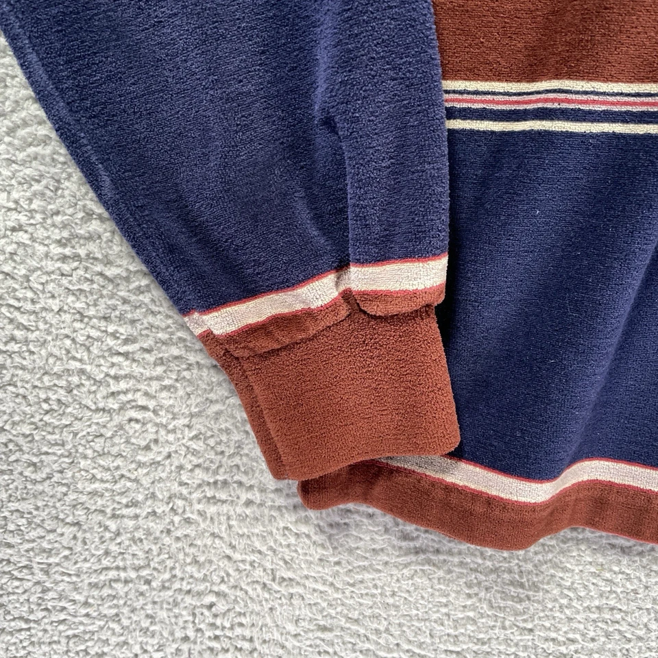 Vintage Spire California Shirt Mens Large Long Sleeve Striped Velour Disco Retro - Image 4 of 4