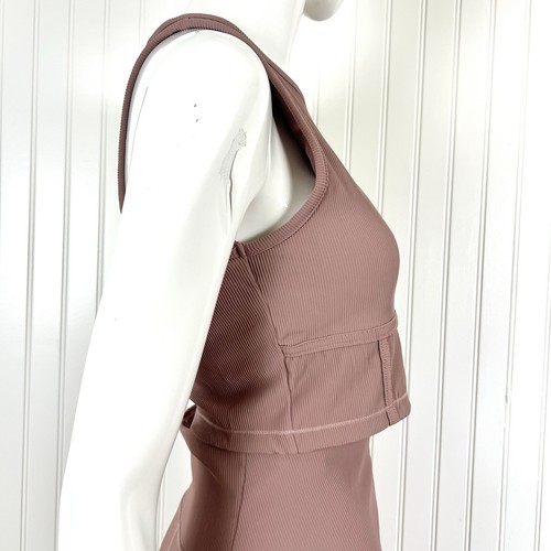 Jason Wu Women's Size L Ribbed Crop Tank & Biker Shorts Set 2 PC Pink Athletic - Picture 7 of 18