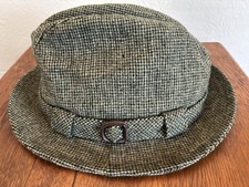 Vintage Stetson Tweed Fedora Made In USA Size 7 3/8