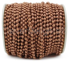3.2mm 1/8" Ball Chain - Antique Copper Color - 30 Feet - Bulk Jewelry Craft...