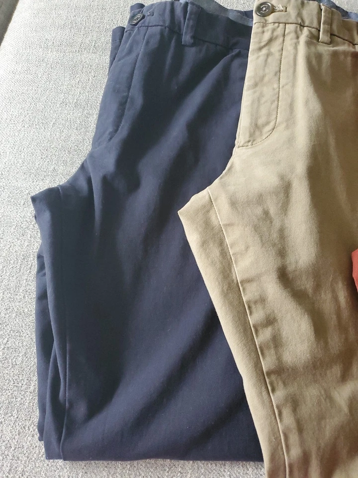 Banana Republic Pantalones Chinos 32x30 Mezcla Algodón Pantalones Aiden Frente Plano Lote De 3 Foto 4 de 4