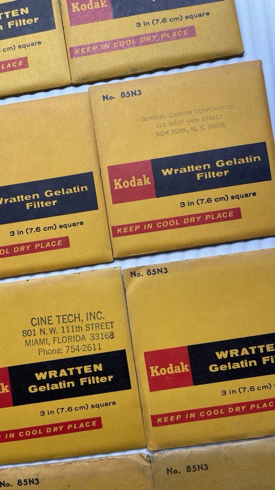 Wratten Kodak Filter 3x3 inch 75mm Gelatin Filter #85N3 SEALED! New/Vintage - Image 2 of 4
