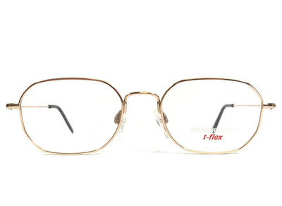 Eschenbach Eyeglasses Frames T-flex 3284 20 Shiny Gold Square Wire Rim 49-19-145
