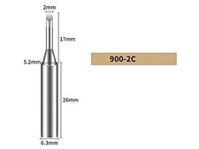 2 x pointe à souder 900-2C forme fer à cheval 2 mm pour stations de soudage B...