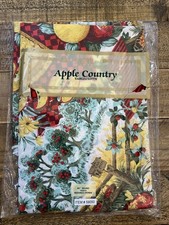 Bardwil Linens Polyester And Cotton Tablecloth Apple Country Round 60 Round NOS