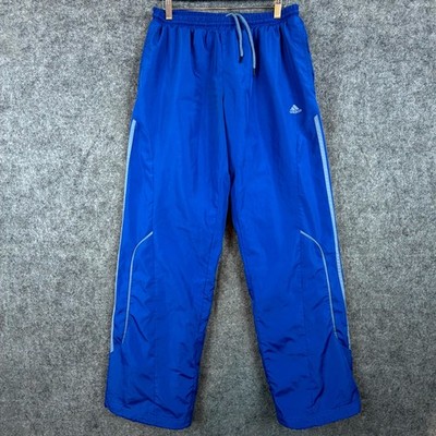 Adidas Climacool Track Pants Mens Royal Blue Logo Side Stripes Drawstring Waist