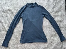 Nasty Gal blue Ribbed Long Sleeve Turtleneck