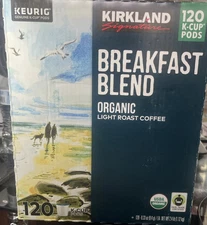 Kirkland Signature Breakfast Blend Organic Light Roast Coffee 120K-Cup EXP 09/26