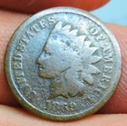 1869 Bronze Indian Head Cent Good Details Corroded