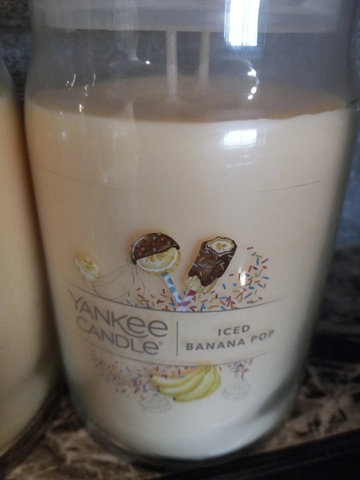Редкий лот из 2 свечей Yankee 2 фитиля тамблер свечи ледяной банан поп (20 унций) новый - Изображение 2 из 4