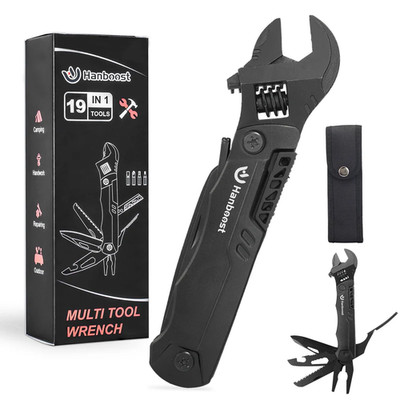 Hanboost 19 In 1 Multitool Wrench with Wire Cutter for Outdoor Camping Home