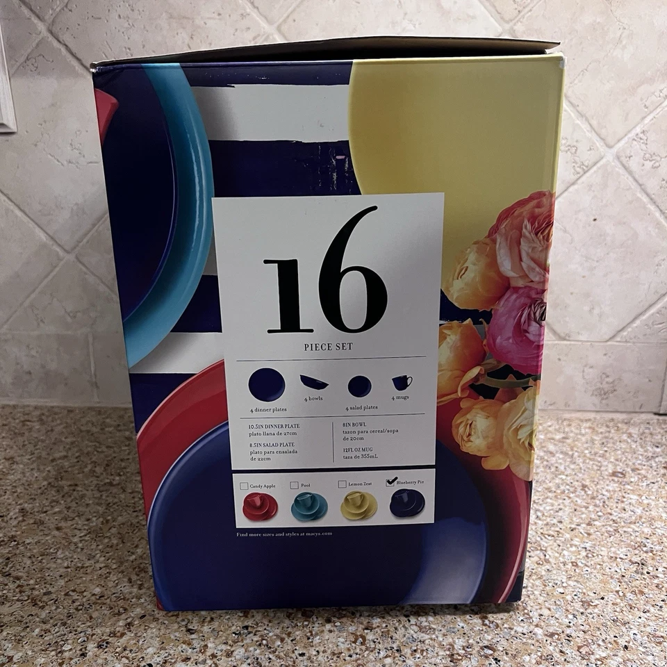 Whim Martha Stewart Dinnerware Set 16-Pc Blueberry Pie Stoneware Plates Mugs New - Image 4 of 4