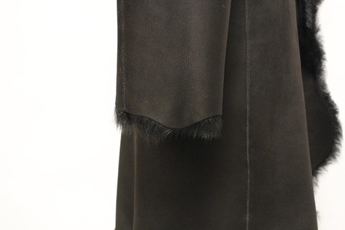 Chaqueta de gamuza de cuero de oveja negra para damas para mujer real toscana - Imagen 8 de 12