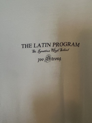 St Ignatius Latin program White T Shirt L - Picture 2 of 4