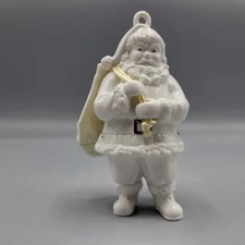 Pandora 2013 Ceramic Holiday Christmas Santa Figurine Ornament With Velvet Sack