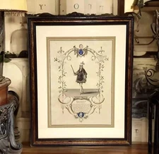 Antique 1775 Etching - Louis XVI Coronation by Charles Patas - Framed 23x29