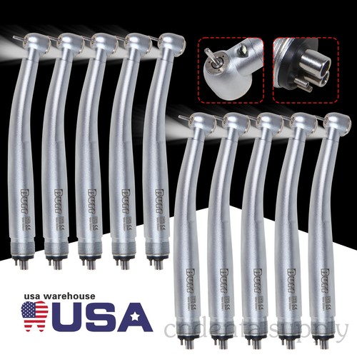 1-10 Dental LED Fibra Óptica Alta Velocidad Pieza de Mano Generador Electrónico 4 Agujeros 3 Taladro Pulverizador - Imagen 2 de 24