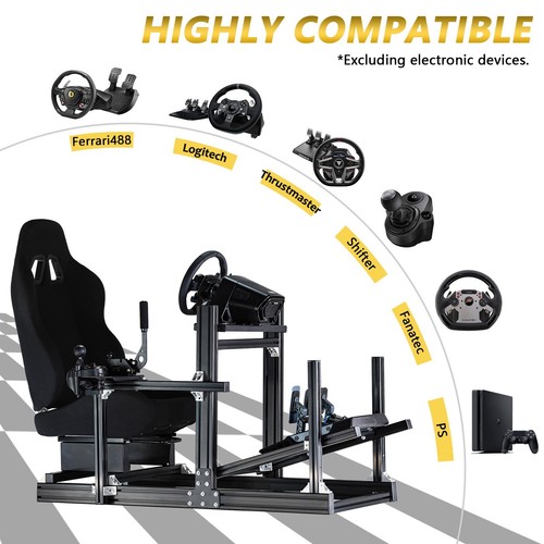 Marada Racing Simulator Cockpit Aluminum with TV Stand & Seat Fit Logitech G920 - Picture 93 of 119