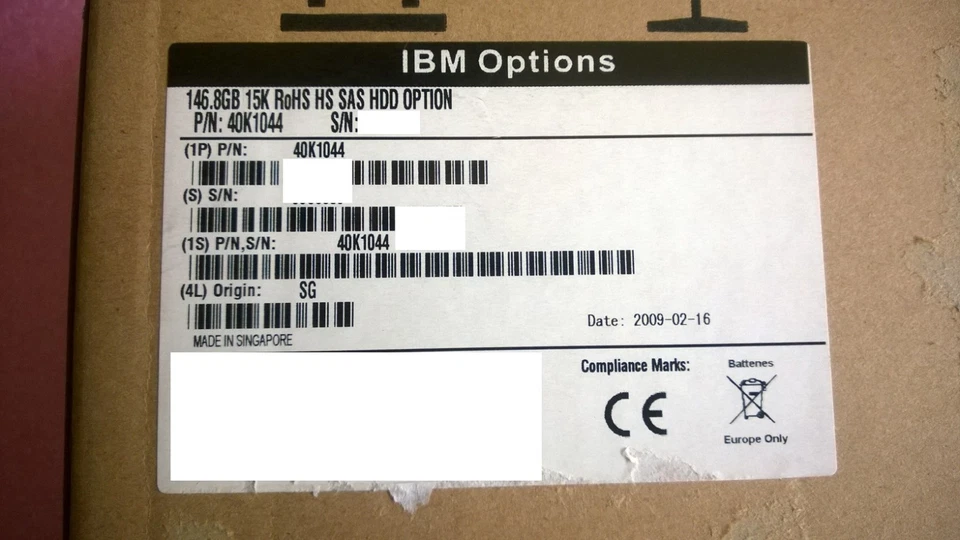 IBM 40K1044 146.8GB 15k RoHS SAS 3.5" Hard Drive - Image 2 of 3