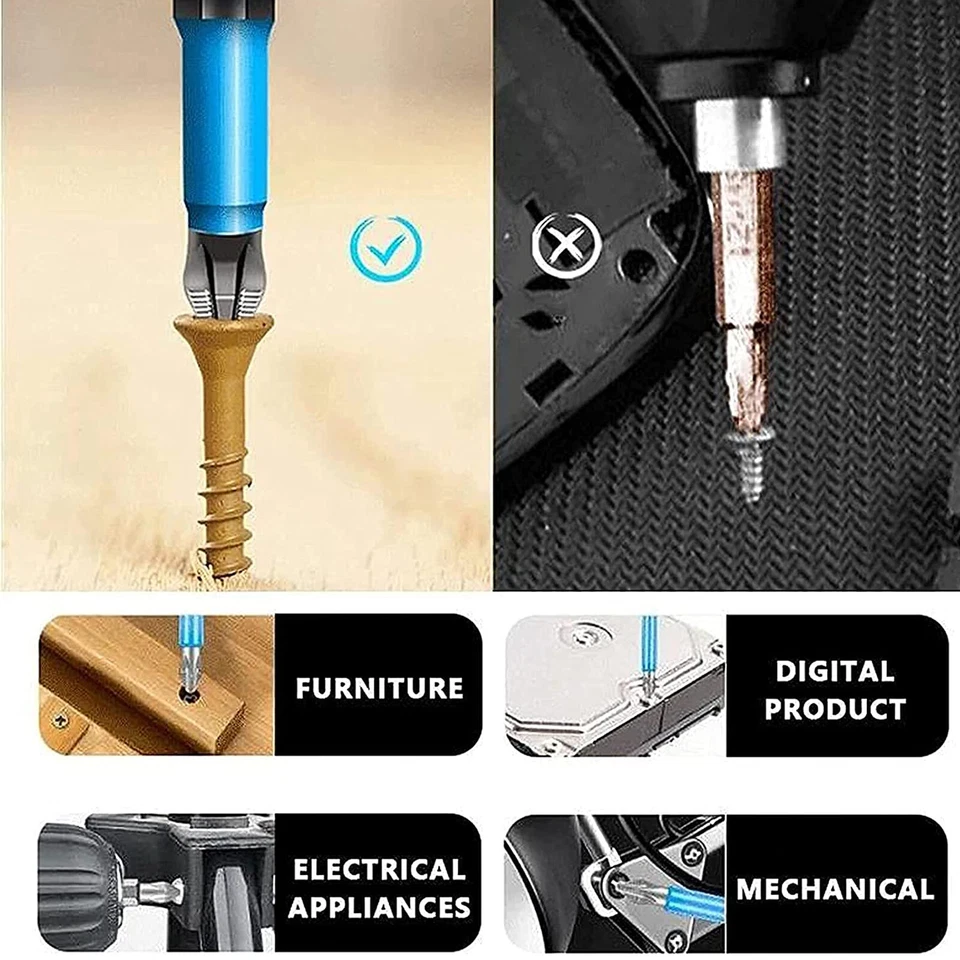 7/14X Magnetic screwdriver bit Bits set PH2 Anti-slip Hex Shank Screw Cross Head - Image 4 of 4
