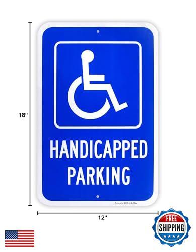 Large Handicap Parking Sign, Handicapped Sign, 18"x 12" .040 Aluminum Reflect - Picture 5 of 5