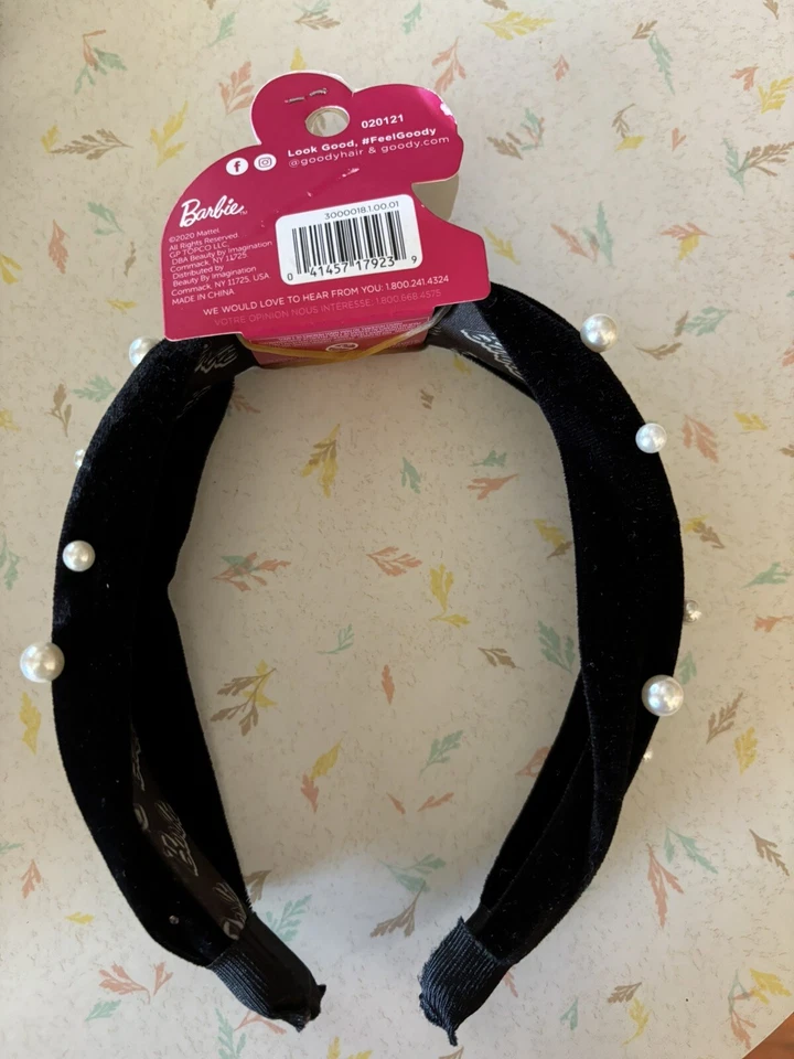 Diadema Goody Barbie Perla - Negra 1ct Nueva Foto 2 de 2